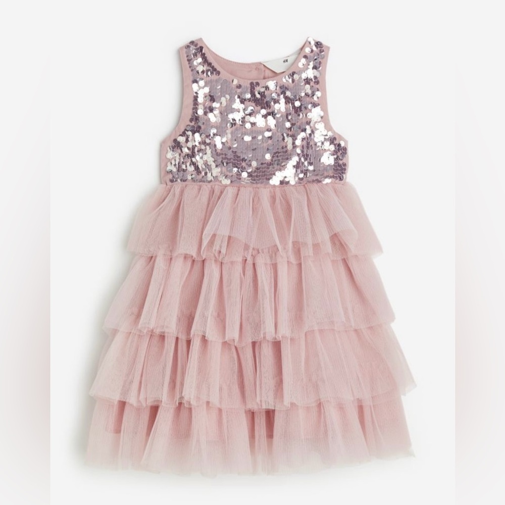 H&M 5-6 Sequined Tulle Dress